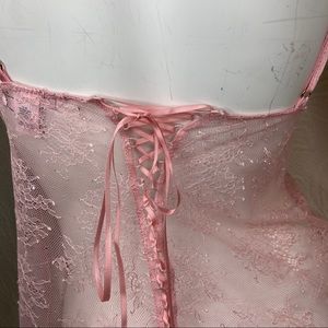 Victoria’s Secret Sheer Lace Up Back Sexy Slip